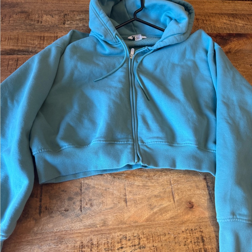 Athleta Green Cropped Hoodie